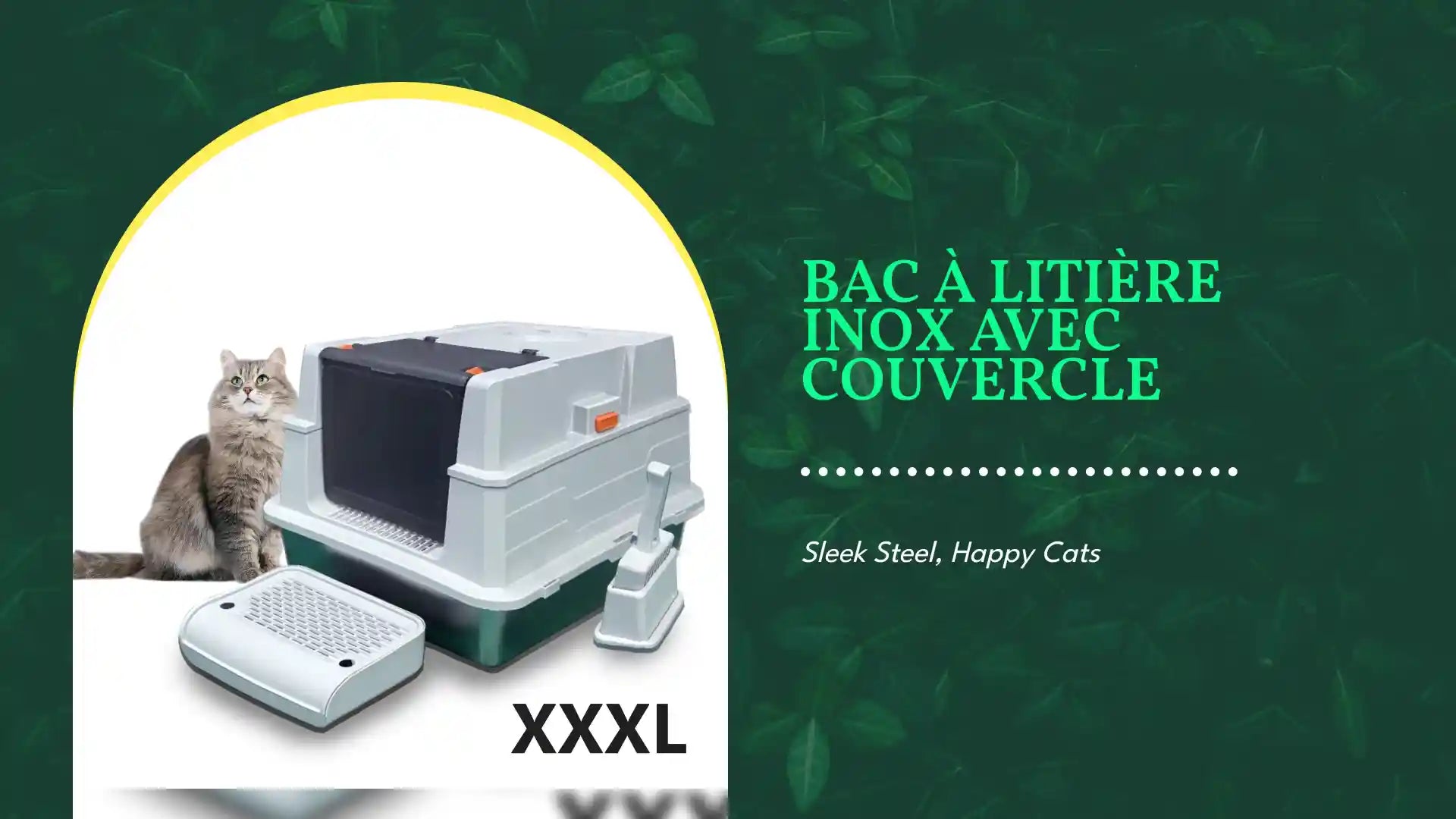Bac &agrave; liti&egrave;re inox avec couvercle by@Outfy