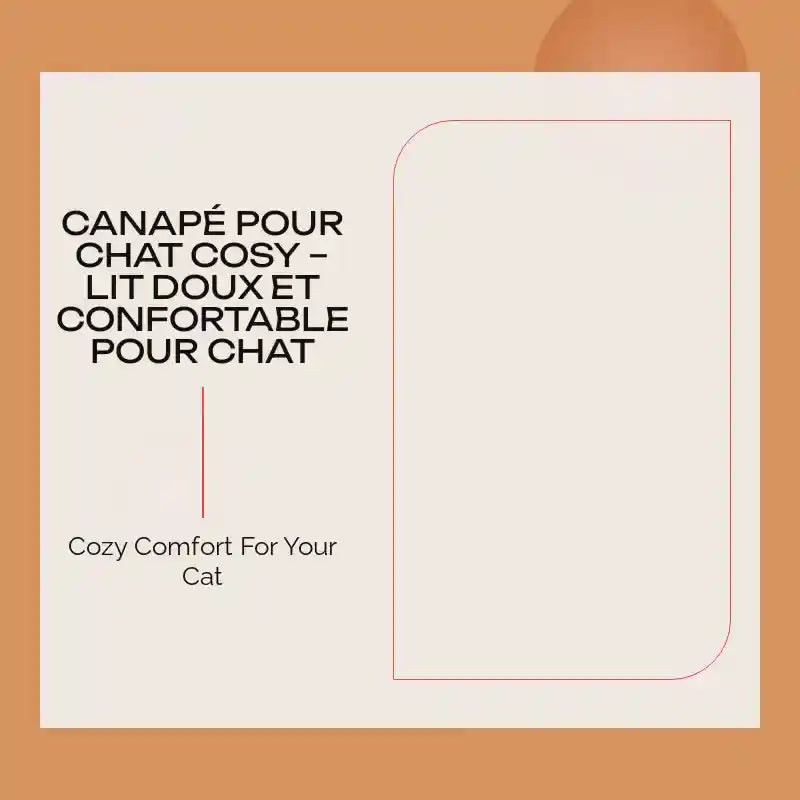 Canap&eacute; pour Chat Cosy &ndash; Lit Doux et Confortable pour Chat by@Outfy