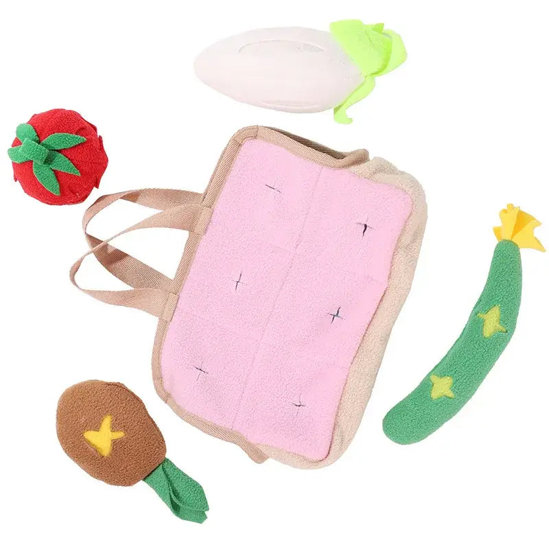 Puzzle Feeding Toy & Anxiety Relief Basket - Slow Feeder Mental Stimulation Interactive Snuffle Mat for Dogs with Treat