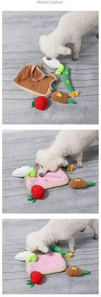 Puzzle Feeding Toy & Anxiety Relief Basket - Slow Feeder Mental Stimulation Interactive Snuffle Mat for Dogs with Treat