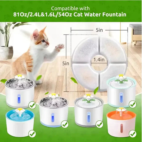 Replacement Filters for Cat Water Fountain Activated Carbon Replacement Filters Pet Cat Water Dispenser Filters