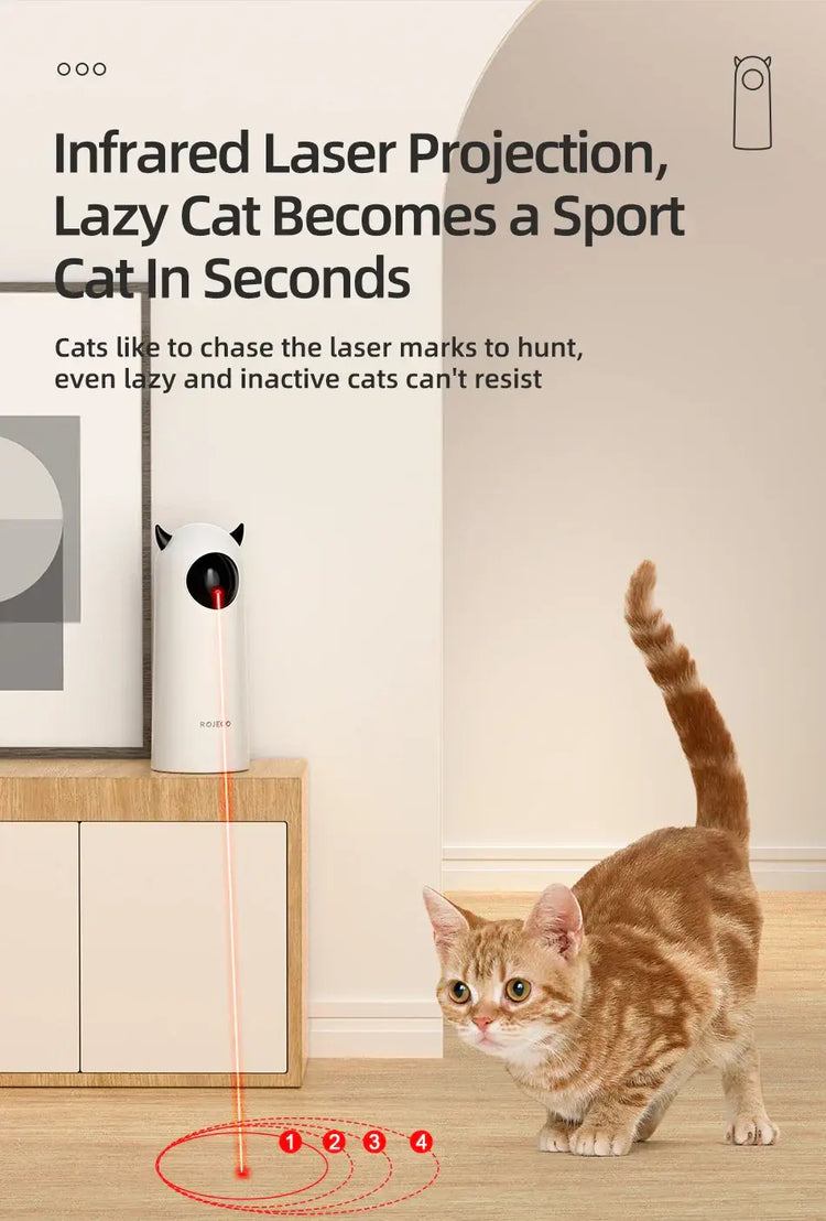 ROJECO Automatic Cat Toys Interactive Smart Teasing Pet LED Laser Indoor Cat Toy Accessories Handheld Electronic Cat