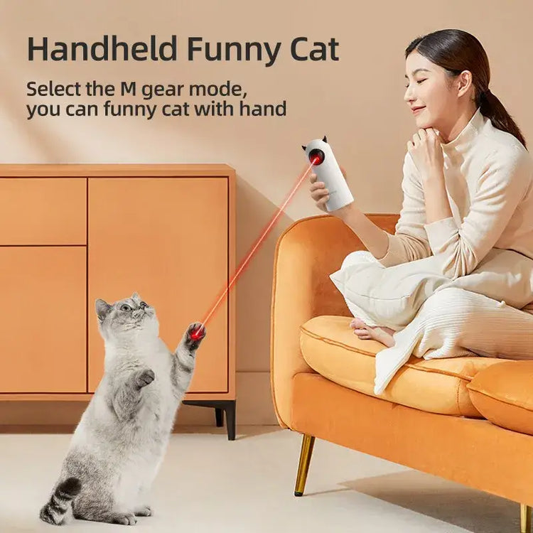 ROJECO Automatic Cat Toys Interactive Smart Teasing Pet LED Laser Indoor Cat Toy Accessories Handheld Electronic Cat