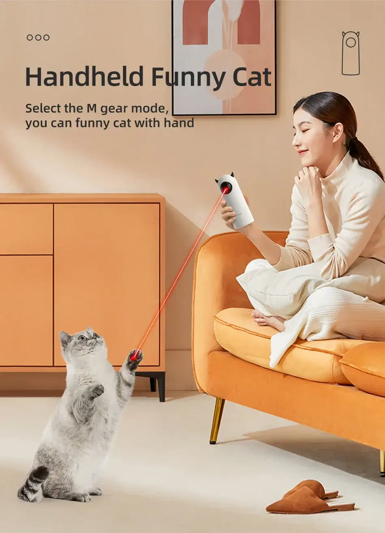 ROJECO Automatic Cat Toys Interactive Smart Teasing Pet LED Laser Indoor Cat Toy Accessories Handheld Electronic Cat