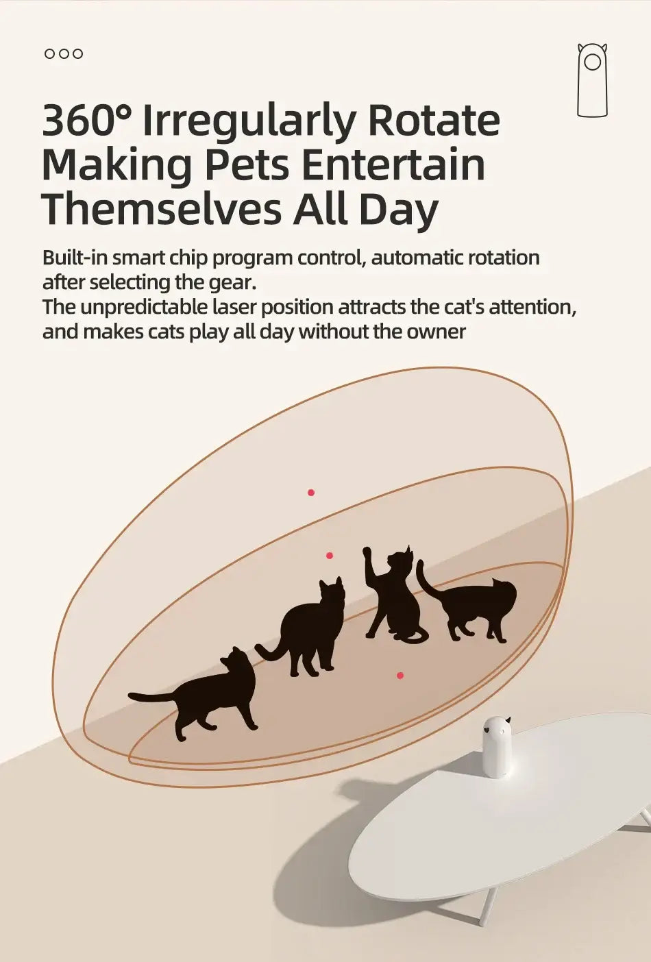 ROJECO Automatic Cat Toys Interactive Smart Teasing Pet LED Laser Indoor Cat Toy Accessories Handheld Electronic Cat
