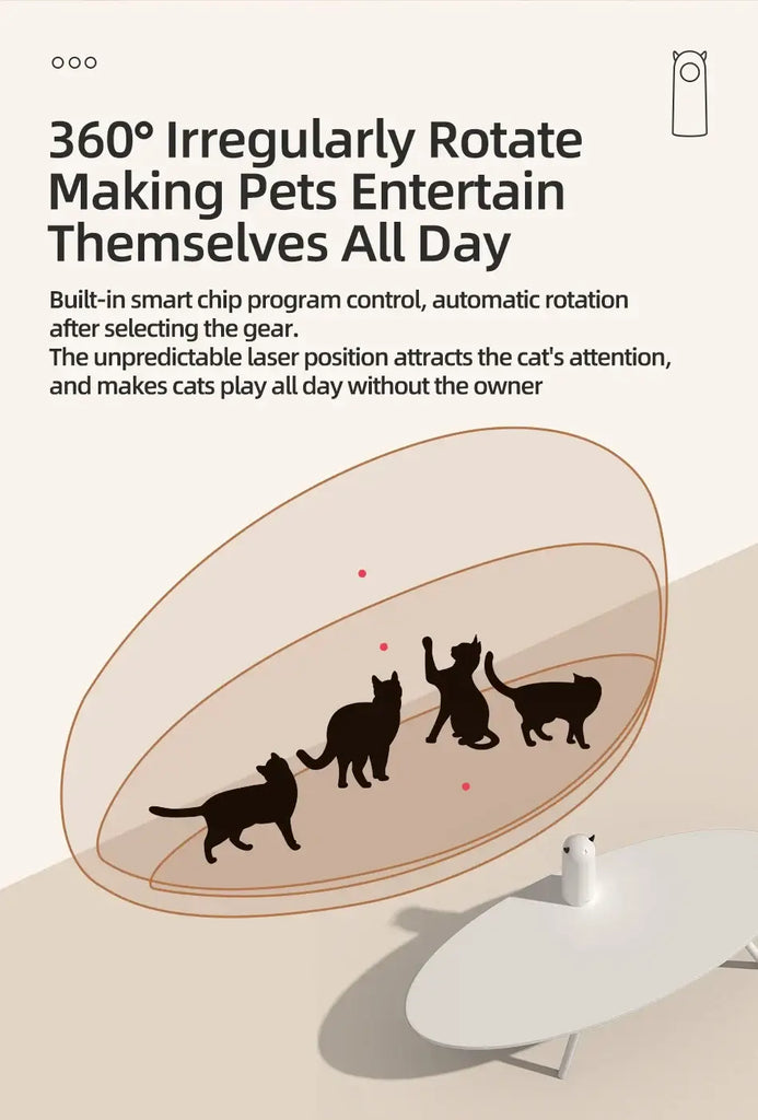 ROJECO Automatic Cat Toys Interactive Smart Teasing Pet LED Laser Indoor Cat Toy Accessories Handheld Electronic Cat