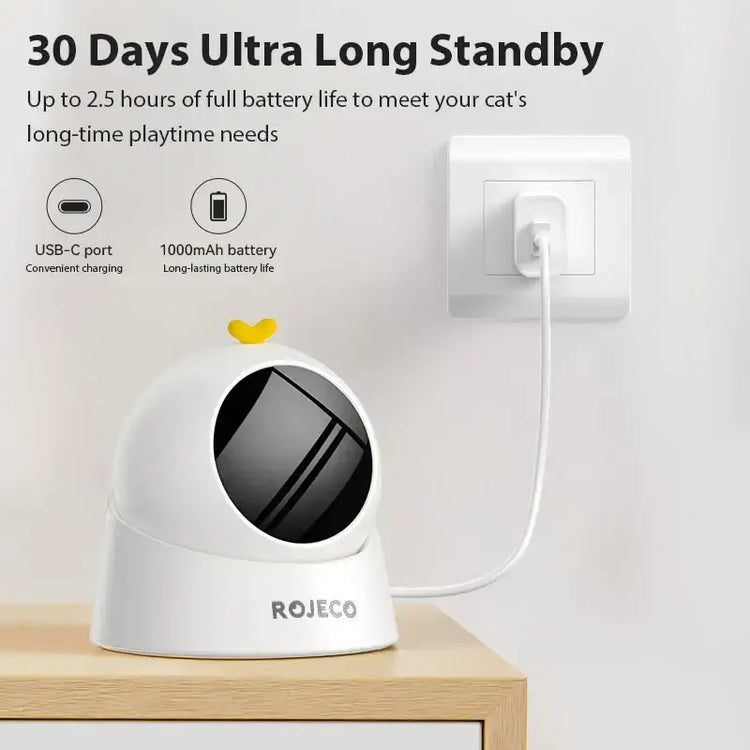 ROJECO Automatic Pet Toy Interactive Adjustable Electric Cat Laser Toy Indoor Smart Teasing Laser Cat Toy For Kitty Dog