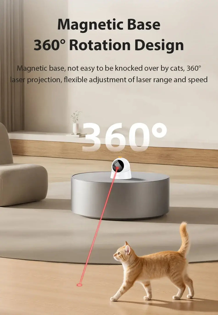 ROJECO Automatic Pet Toy Interactive Adjustable Electric Cat Laser Toy Indoor Smart Teasing Laser Cat Toy For Kitty Dog