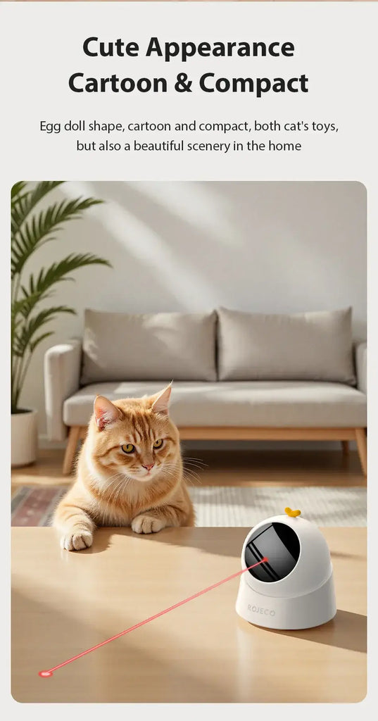ROJECO Automatic Pet Toy Interactive Adjustable Electric Cat Laser Toy Indoor Smart Teasing Laser Cat Toy For Kitty Dog