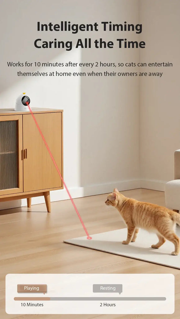 ROJECO Automatic Pet Toy Interactive Adjustable Electric Cat Laser Toy Indoor Smart Teasing Laser Cat Toy For Kitty Dog