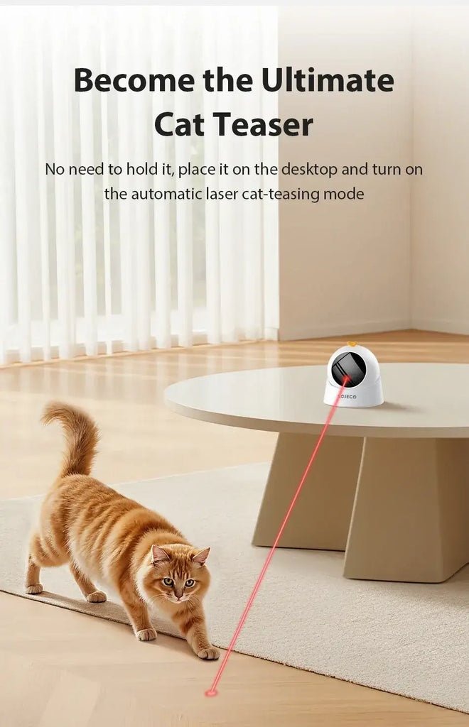 ROJECO Automatic Pet Toy Interactive Adjustable Electric Cat Laser Toy Indoor Smart Teasing Laser Cat Toy For Kitty Dog