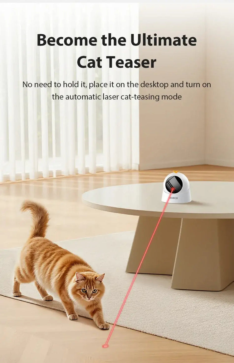 ROJECO Automatic Pet Toy Interactive Adjustable Electric Cat Laser Toy Indoor Smart Teasing Laser Cat Toy For Kitty Dog
