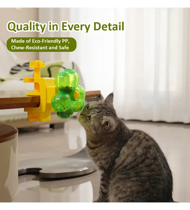 Rotatable Pet Treat Dispenser Toy Interactive Slow Feeder for Cats Dogs Clip-on Mental Stimulation Puzzle Toy for