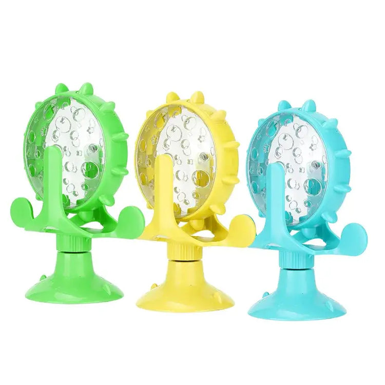 Rotating Windmill Style Cat Food Funnel Snack Distribution Toy Puzzle Cat Toy Interactive Training ABS Material Sturdy