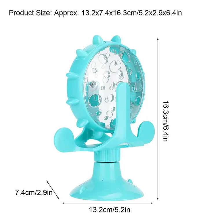 Rotating Windmill Style Cat Food Funnel Snack Distribution Toy Puzzle Cat Toy Interactive Training ABS Material Sturdy