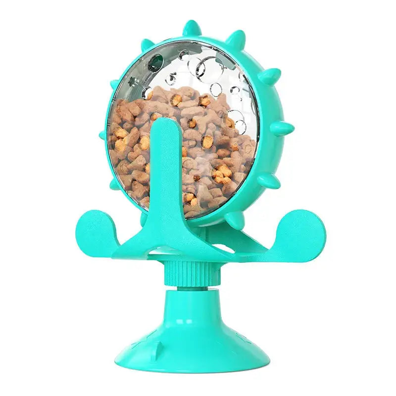 Rotating Windmill Style Cat Food Funnel Snack Distribution Toy Puzzle Cat Toy Interactive Training ABS Material Sturdy