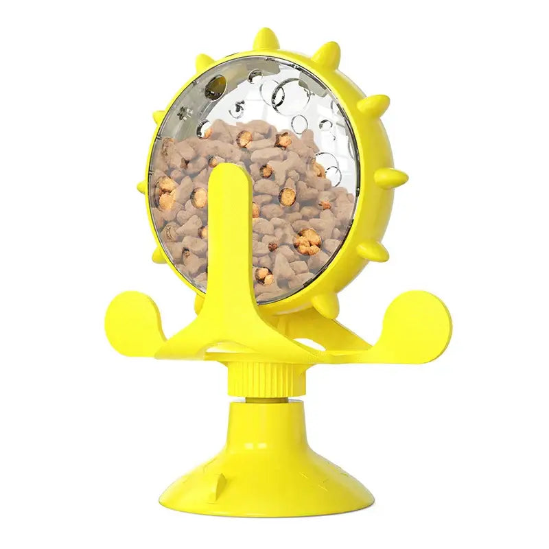 Rotating Windmill Style Cat Food Funnel Snack Distribution Toy Puzzle Cat Toy Interactive Training ABS Material Sturdy