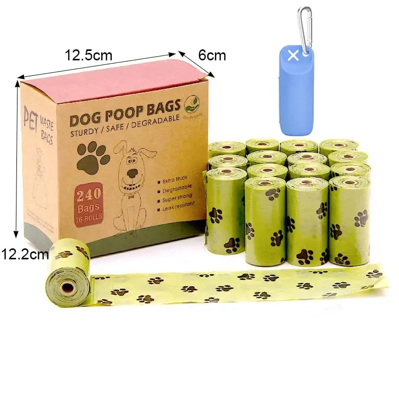 Sac à déjections canines portable - 16 rolls Blue