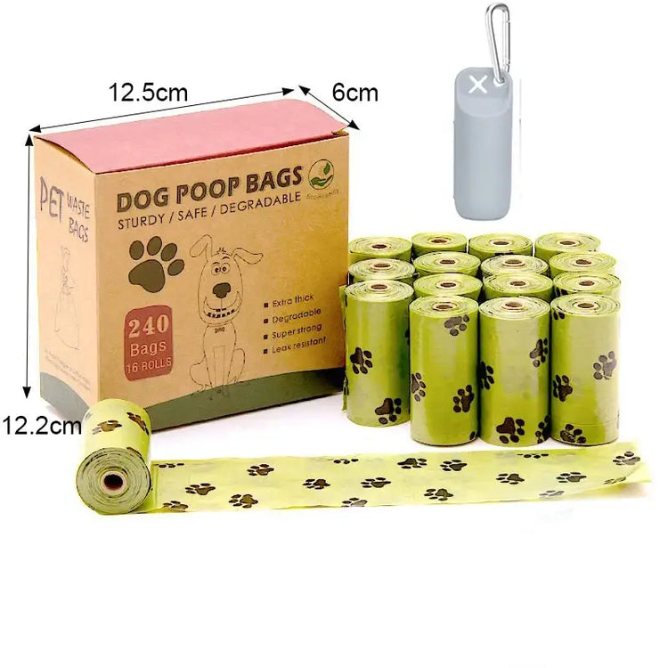 Sac à déjections canines portable - 16 rolls Gray
