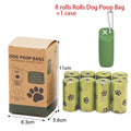 Sac à déjections canines portable - 8 rolls Green