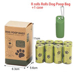Sac à déjections canines portable - 8 rolls Green