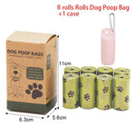 Sac à déjections canines portable - 8 rolls pink