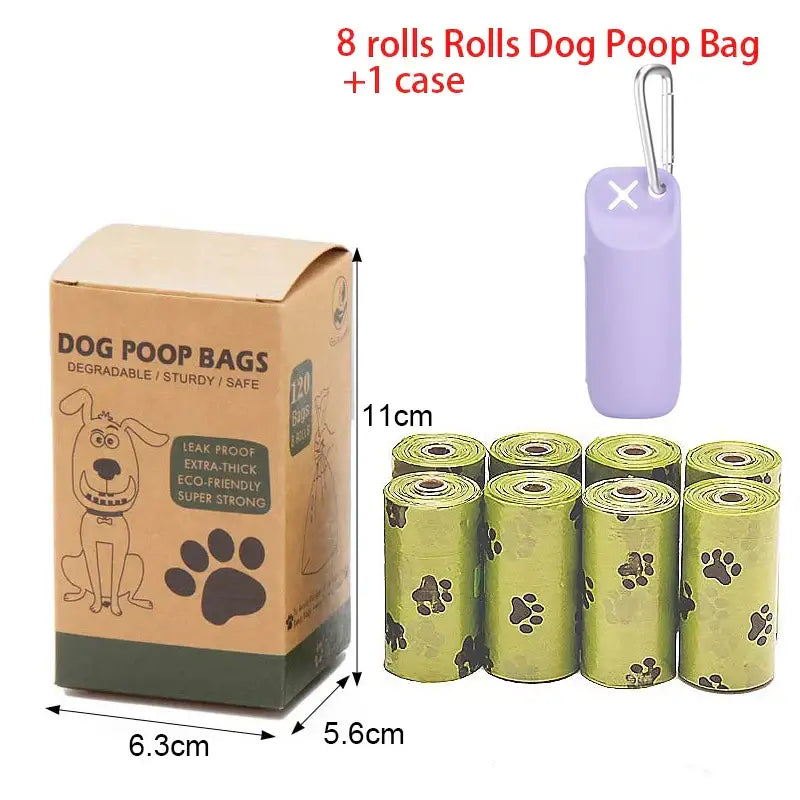Sac à déjections canines portable - 8 rolls Purple