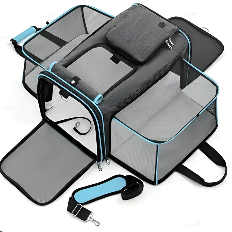 Sac à main portable pour animaux de compagnie - Blue