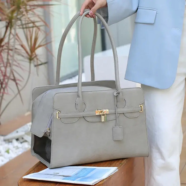 Sac de transport en cuir pour animaux de compagnie