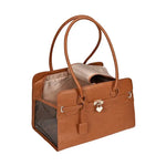 Sac de transport en cuir pour animaux de compagnie - B12-brown