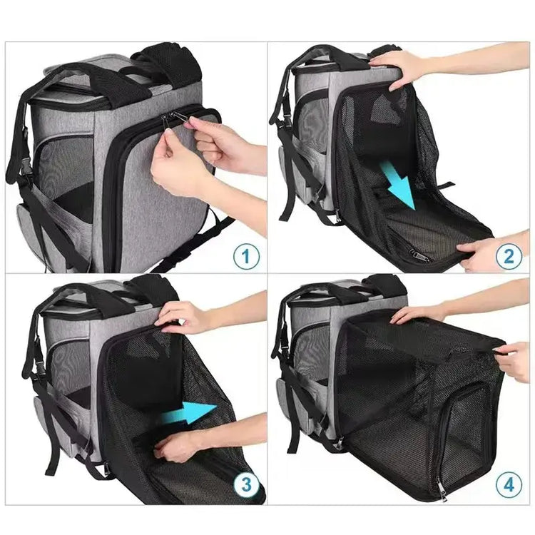 Sac de transport respirant pour chat - grey