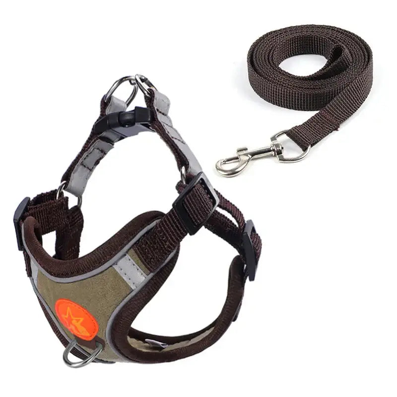 Sangle de poitrine pour chien - Coffee / XS 0.5-1.5kg / spain
