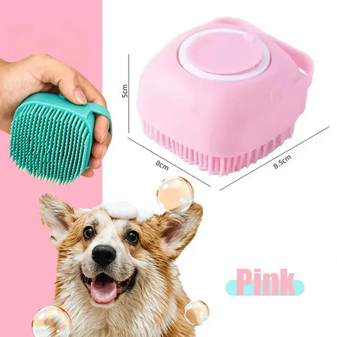Silicone Pet Bath Brush Built-in Shampoo Dispenser Dog Cat Massage Comb Soft Shower Cleaning Grooming Pet Supplies