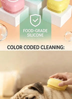 Silicone Pet Bath Brush Built-in Shampoo Dispenser Dog Cat Massage Comb Soft Shower Cleaning Grooming Pet Supplies