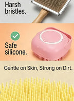 Silicone Pet Bath Brush Built-in Shampoo Dispenser Dog Cat Massage Comb Soft Shower Cleaning Grooming Pet Supplies