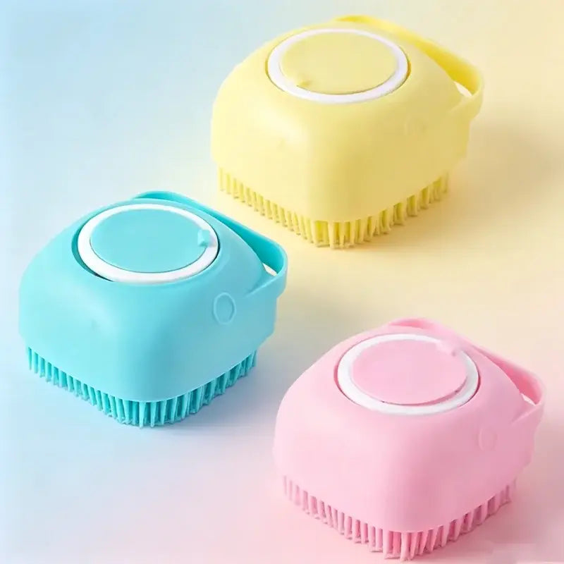 Silicone Pet Bath Brush Built-in Shampoo Dispenser Dog Cat Massage Comb Soft Shower Cleaning Grooming Pet Supplies