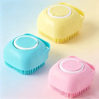 Silicone Pet Bath Brush Built-in Shampoo Dispenser Dog Cat Massage Comb Soft Shower Cleaning Grooming Pet Supplies