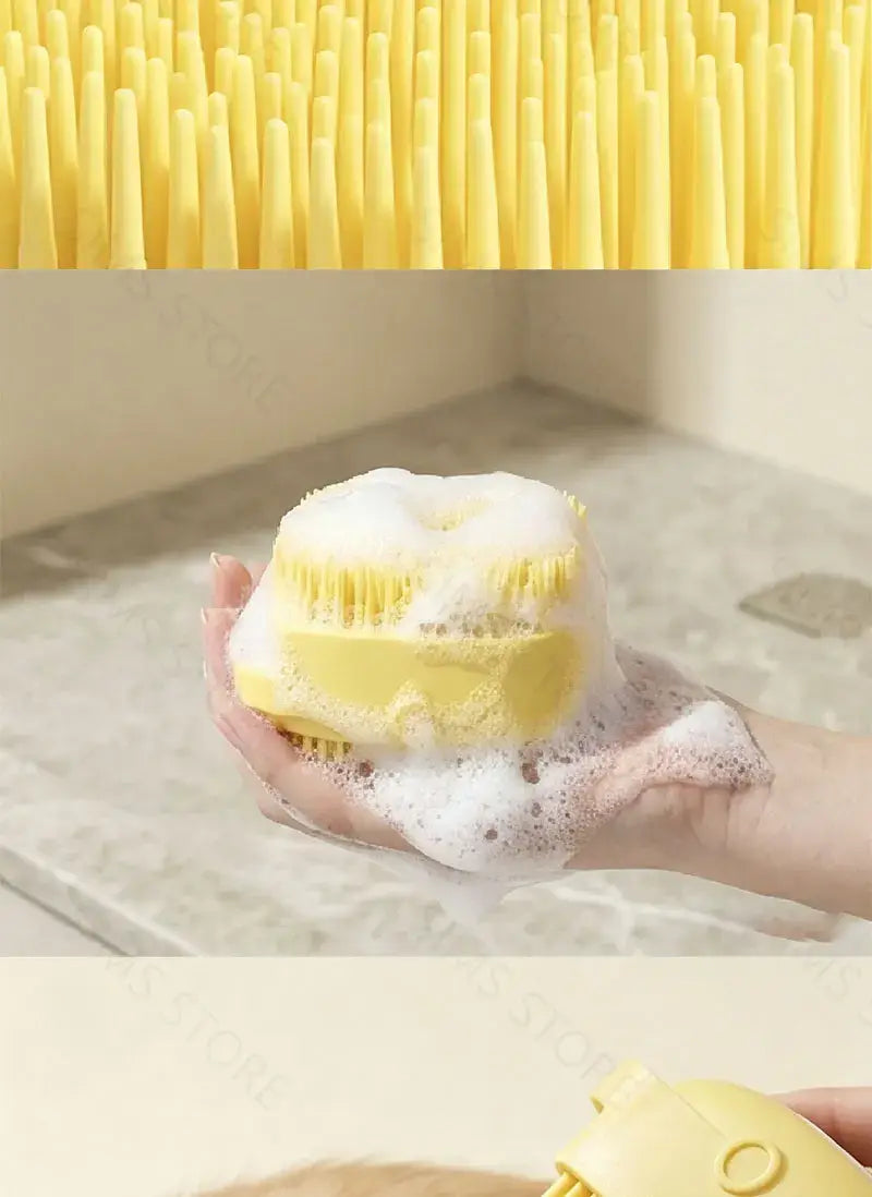 Silicone Pet Bath Brush Built-in Shampoo Dispenser Dog Cat Massage Comb Soft Shower Cleaning Grooming Pet Supplies