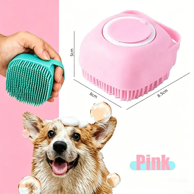Silicone Pet Bath Brush Built-in Shampoo Dispenser Dog Cat Massage Comb Soft Shower Cleaning Grooming Pet Supplies