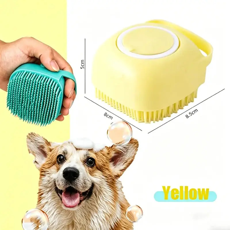 Silicone Pet Bath Brush Built-in Shampoo Dispenser Dog Cat Massage Comb Soft Shower Cleaning Grooming Pet Supplies