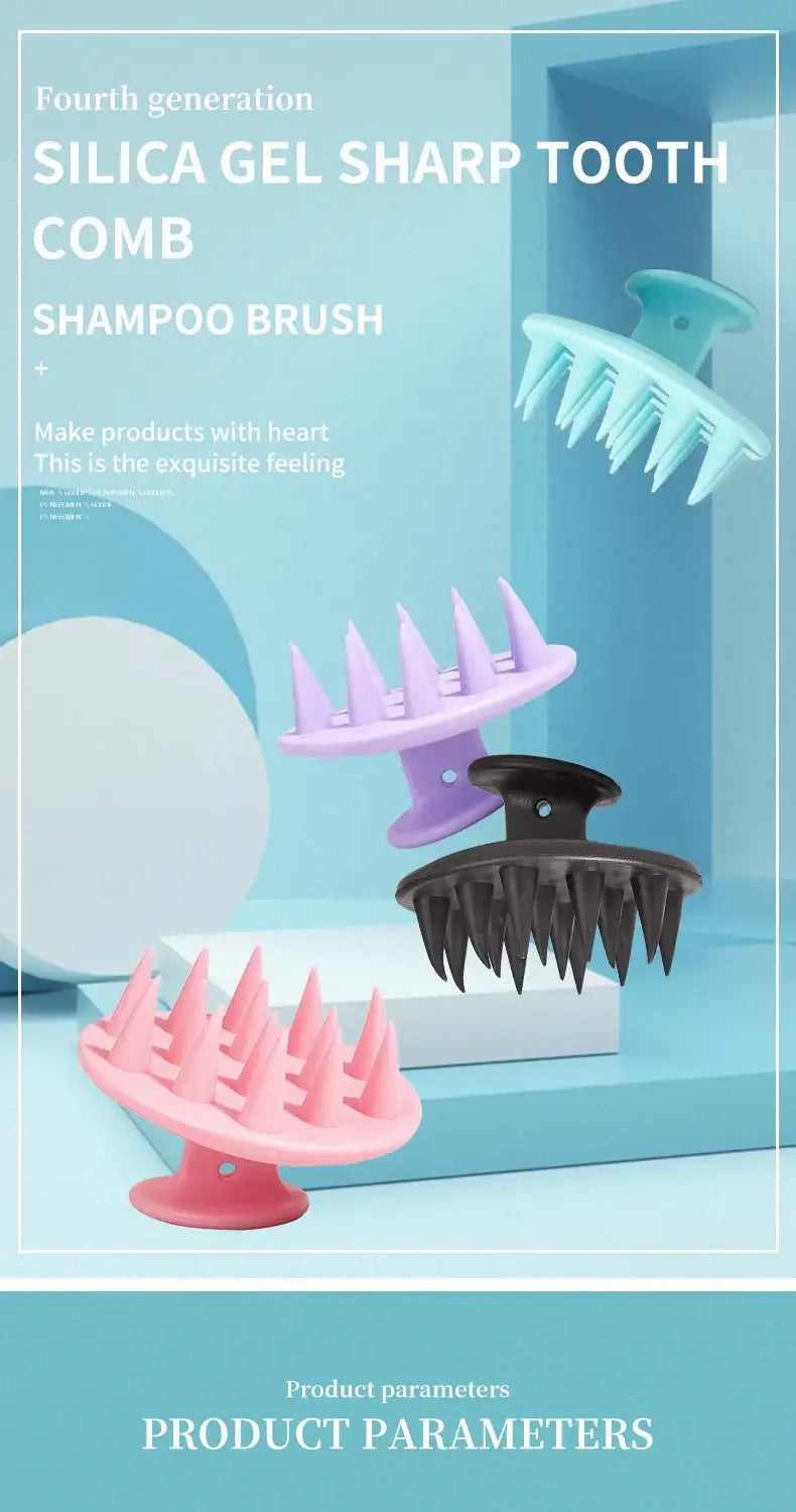 Silicone Shampoo Head Scalp Massage Brush Silicone Body Brush Hair Washing Comb SPA Bath Shower Brush Salon