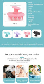 Silicone Shampoo Head Scalp Massage Brush Silicone Body Brush Hair Washing Comb SPA Bath Shower Brush Salon