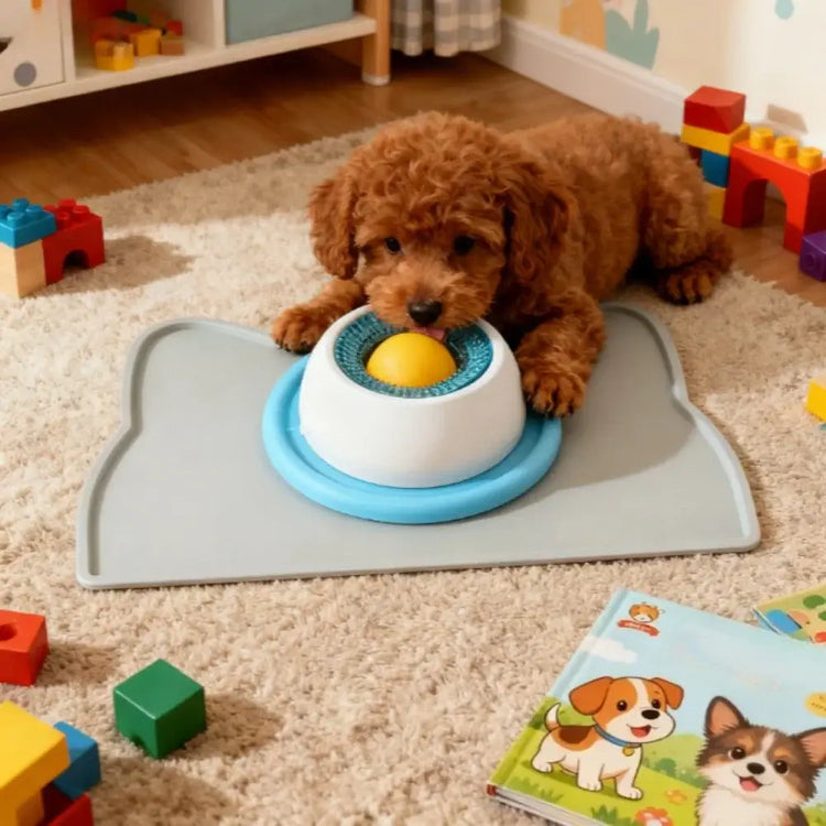 Slow Feeder & Lick Mat: Dog/Cat Enrichment Toys for Mental Stimulation Puppy Training Puzzle Feeder Pet Food Dispenser