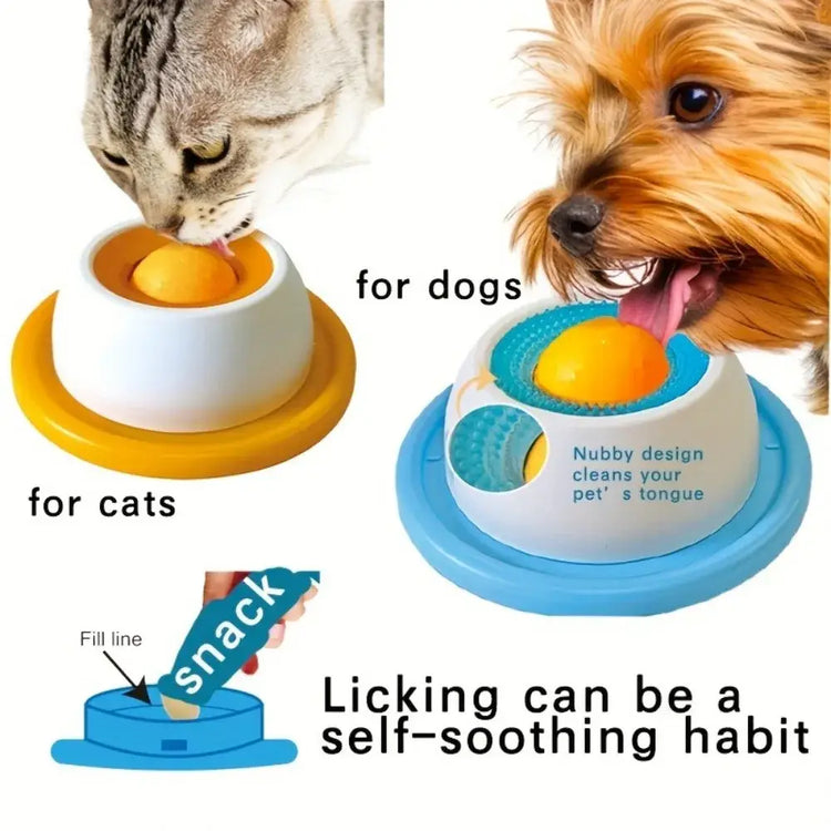 Slow Feeder & Lick Mat: Dog/Cat Enrichment Toys for Mental Stimulation Puppy Training Puzzle Feeder Pet Food Dispenser