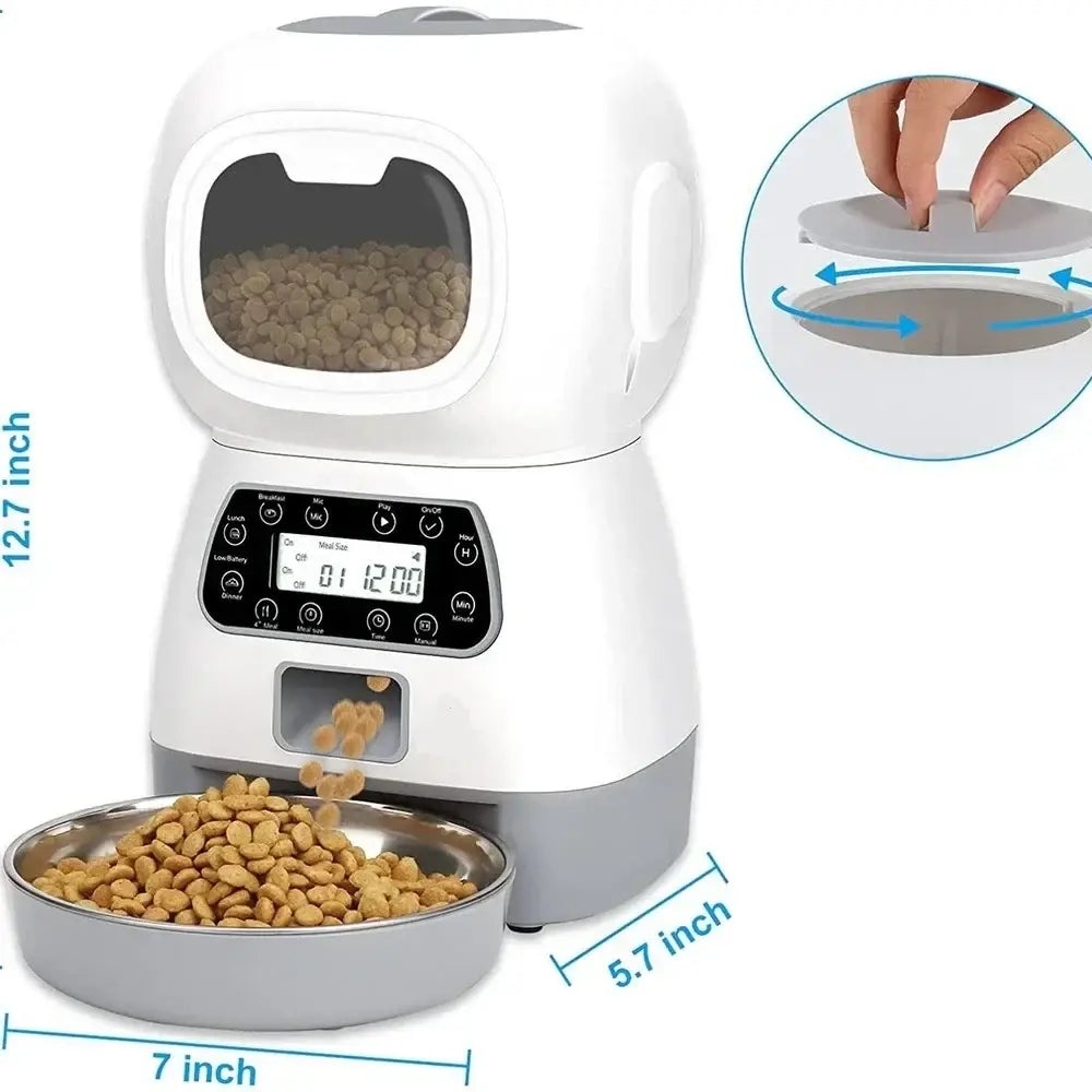 Smart Feeders Suitable for Small and Medium Pet 3.5 Liters Dry Food Dispenser 2L Water Feeder Automatic Dog and Cat
