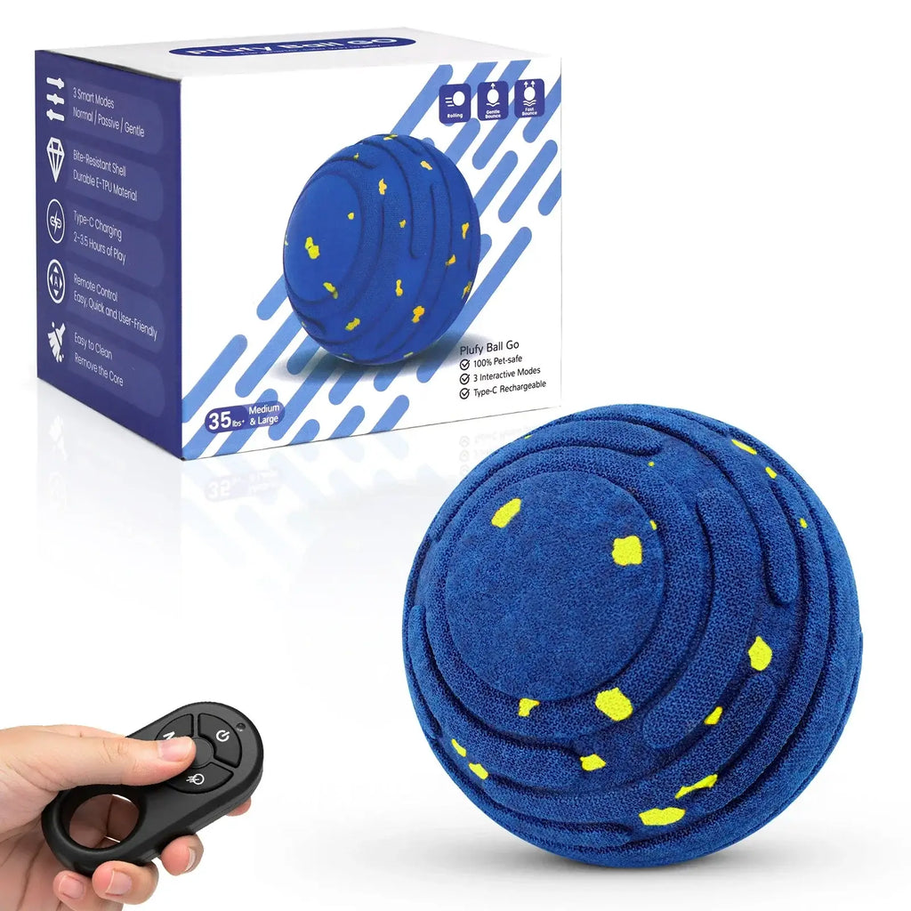 Smart Interactive Dog Toy Indestructible E-TPU Toy Ball for Aggressive Chewers Automatic Moving Rechargeable Ball for