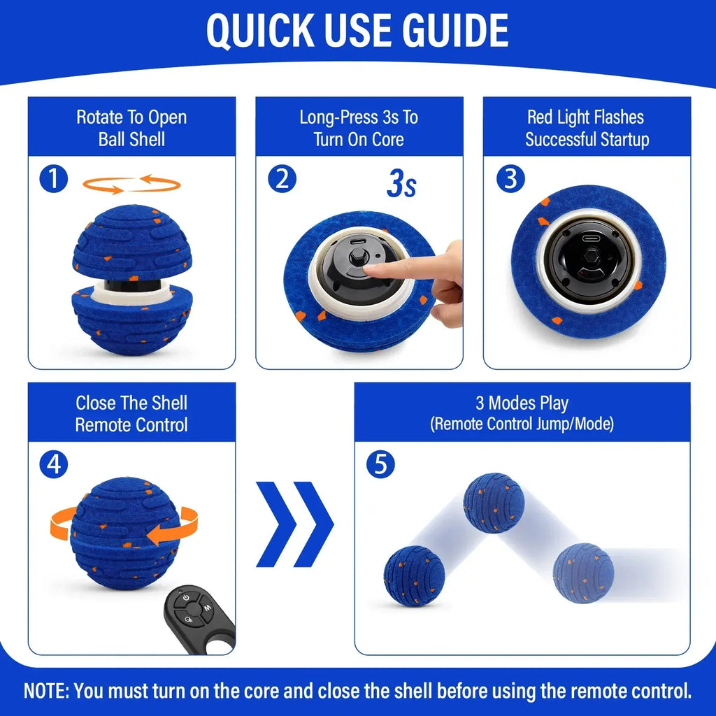 Smart Interactive Dog Toy Indestructible E-TPU Toy Ball for Aggressive Chewers Automatic Moving Rechargeable Ball for