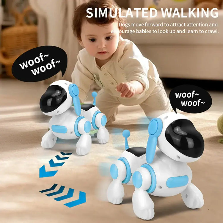 Smart Interactive Robotic Dog Simulated Walking Light Sound Music Children’s Educational Crawling Singing and