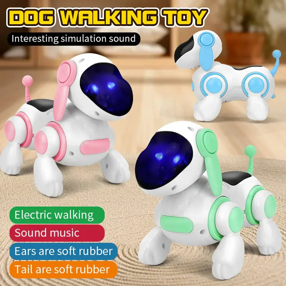 Smart Interactive Robotic Dog Simulated Walking Light Sound Music Children’s Educational Crawling Singing and