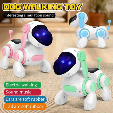 Smart Interactive Robotic Dog Simulated Walking Light Sound Music Children’s Educational Crawling Singing and